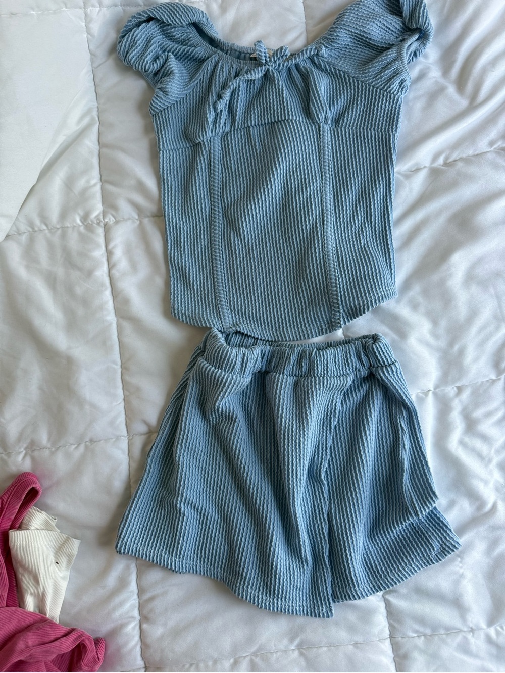 Light Blue Girls Top and Skort set